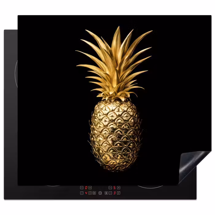 Protection plaque induction - Ananas - Noir - Or - Luxe