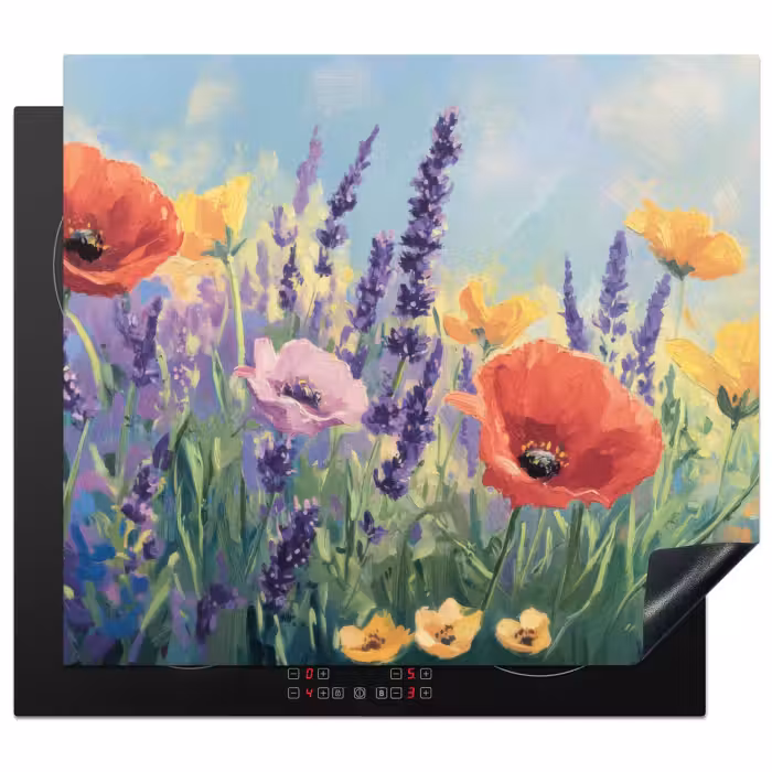 Protection plaque induction - Prairie - Fleurs - Coloré