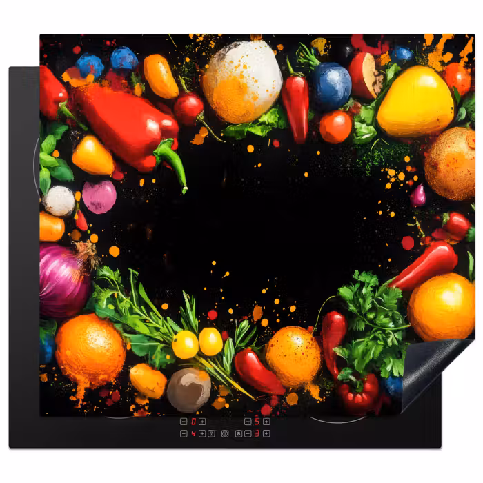Protection plaque induction - Légumes - Graffiti - coloré - cuisine - abstrait